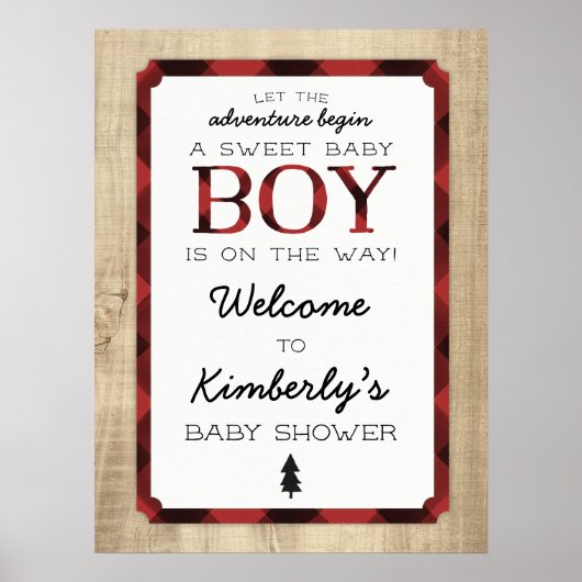 Lumberjack Buffalo Karierte Babydusche Empfang Poster (Vorne)