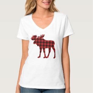 Lumberjack Buffalo Karierter Karo Weihnachtsmond T-Shirt