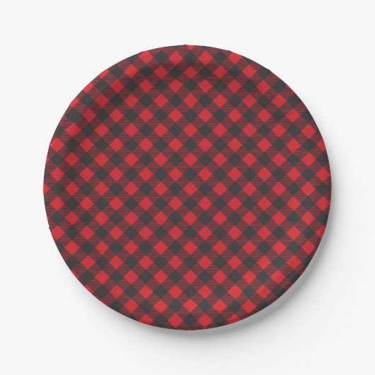 Lumberjack Buffalo Karo Plate Pappteller (Vorderseite)