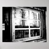 Lumberjack Cabin Window // B W Grainy Poster (Vorne)