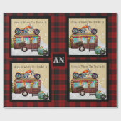 Lumberjack Camper Trailer Trash Monogram JEDES ERE Geschenkpapier (Flach)