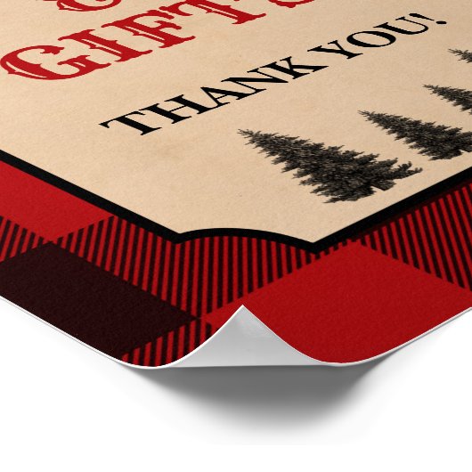 Lumberjack Cards & Gifts Duschsignatur Rot Kariert Poster (Ecke)