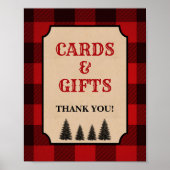 Lumberjack Cards & Gifts Duschsignatur Rot Kariert Poster (Vorne)