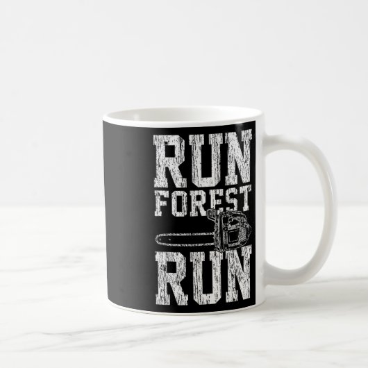 Lumberjack Chainsaw Run Forest Run Funny Kaffeetasse (Rechts)