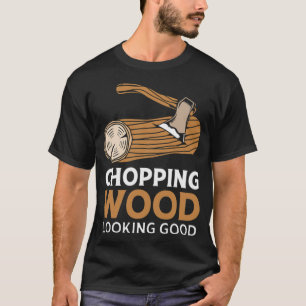 Lumberjack Chopping Wood Looking Jungs Platz Bagel T-Shirt