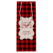 Lumberjack Christmas Party Red Buffalo Wood Geschenktüte Für Weinflaschen (Rückseite)