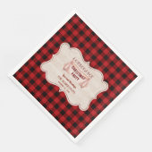 Lumberjack Christmas Party Red Buffalo Wood Serviette (Ecke)
