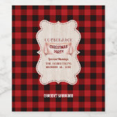 Lumberjack Christmas Party Red Buffalo Wood Weinetikett (Einzelnes Label)