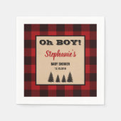 Lumberjack Cocktail Babydusche Napkins Kariert Serviette (Vorderseite)