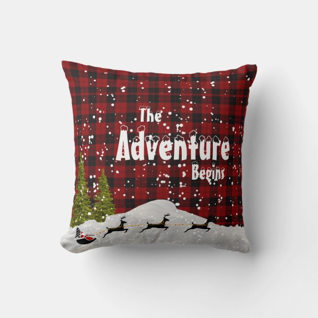 Lumberjack Das Abenteuer beginnt Weihnachten Kissen (Vorderseite)