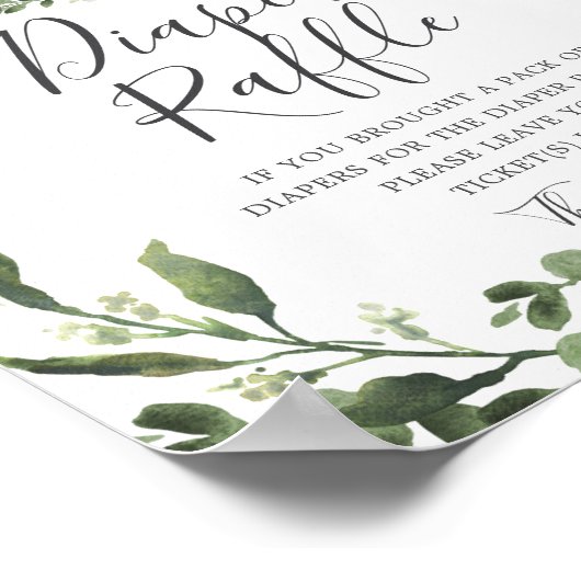 Lumberjack Deer Baby Dusche Windel Raffle Sign Poster (Ecke)