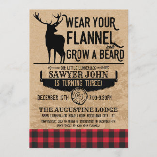 Lumberjack Einladung - Einladung zum Geburtstag