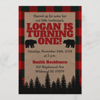 Lumberjack Einladung zum 1. Geburtstag