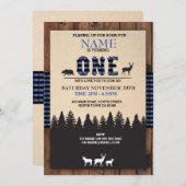 Lumberjack Einladung zum ersten Geburtstag eines b (Vorne/Hinten)