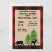 Lumberjack Einladung zum Geburtstag (Vorderseite)