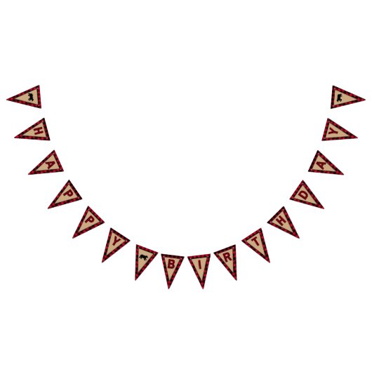 Lumberjack Erster Geburtstag, glücklicher Geburtst Wimpelkette (Alle)