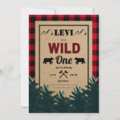 Lumberjack Erster Geburtstag, Wild One Einladung (Vorderseite)
