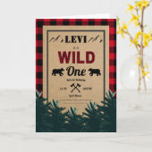 Lumberjack Erster Geburtstag, Wild One Einladung (Gelbe Blume)