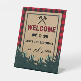 Lumberjack Erster Geburtstag, Wild One Welcome Sig Sockelschild