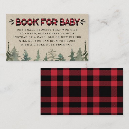 Lumberjack Flanell Book request Card einfügen Begleitkarte (Vorne/Hinten)