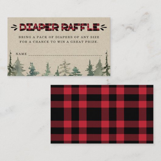 Lumberjack Flanell Diaper Raffekarte Einlegen Begleitkarte (Vorne/Hinten)