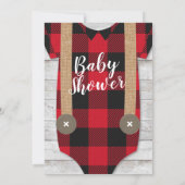 Lumberjack Flannel Boy Baby Dusche Einladung (Rückseite)