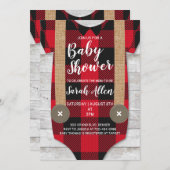 Lumberjack Flannel Boy Baby Dusche Einladung (Vorne/Hinten)