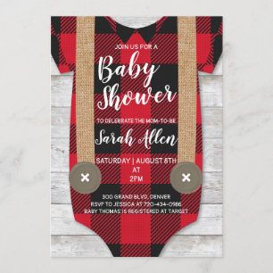 Lumberjack Flannel Boy Baby Dusche Einladung