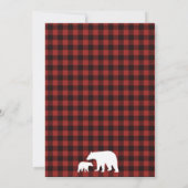 Lumberjack Flannel Boy Baby Dusche Einladung Bär (Rückseite)