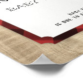 Lumberjack Flannel Boy Baby Dusche Willkommen Poster (Ecke)