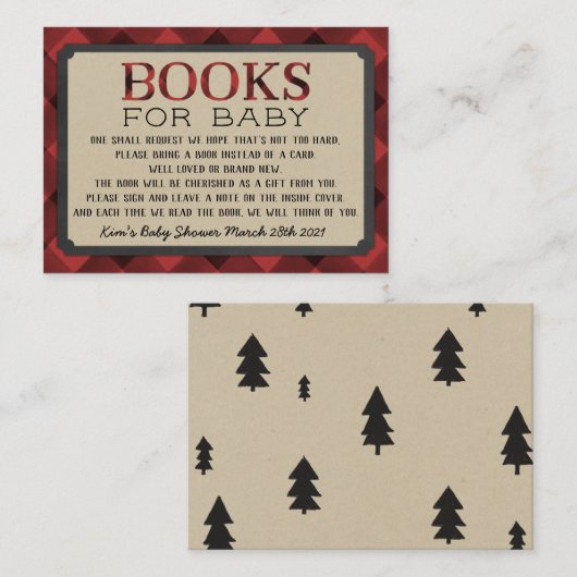 Lumberjack Flannel Boy Books for Baby Card Mitteilungskarte (Vorne/Hinten)