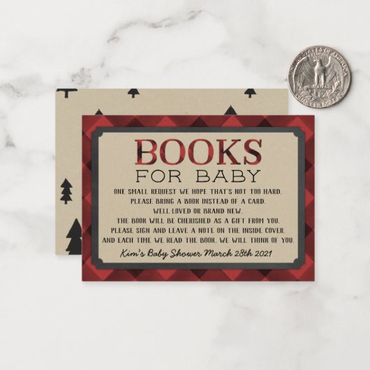 Lumberjack Flannel Boy Books for Baby Card Mitteilungskarte (Vorderseite/Rückseite Beispiel)