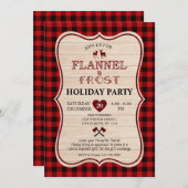 Lumberjack Flannel und Frost Weihnachtsfeiertag Einladung (Vorne/Hinten)