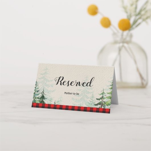 Lumberjack Forest Winter Reserviert Name Platzkart Platzkarte (Rückseite)