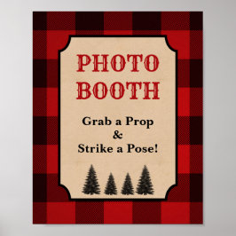 Lumberjack Foto Booth Sign Grab a Prop Poster