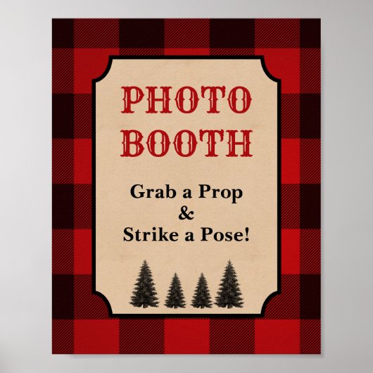Lumberjack Foto Booth Sign Grab a Prop Poster (Vorne)