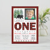 Lumberjack Foto Einladung zum Geburtstag (Stehend Vorderseite)