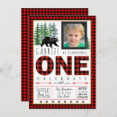 Lumberjack Foto Einladung zum Geburtstag (Vorne/Hinten)