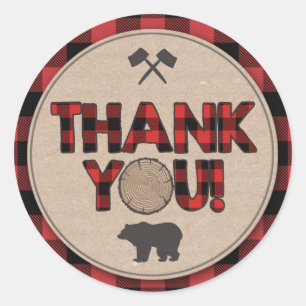 Lumberjack Gastgeschenk Tags Vielen Dank Sticker B