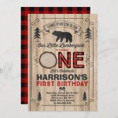 Lumberjack Geburtstag Einladung Lumberjack Party (Vorne/Hinten)