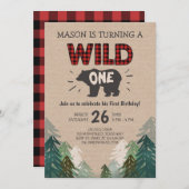 Lumberjack Geburtstag Einladung Wild One Forest (Vorne/Hinten)