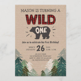 Lumberjack Geburtstag Einladung Wild One Forest