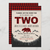 Lumberjack Geburtstag Einladung Woodland Geburtsta (Vorne/Hinten)