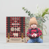 Lumberjack Geburtstag Einladung Woodland Kariert R (Stehend Vorderseite)