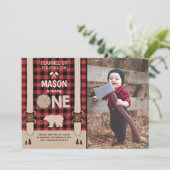 Lumberjack Geburtstag Einladung Woodland Kariert R (Stehend Vorderseite)