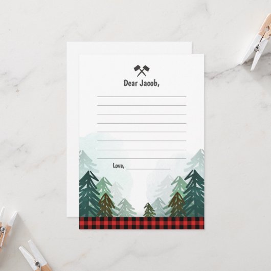 Lumberjack Geburtstag Gästebuch Karten Zeitkapsel (Vorderseite/Rückseite Beispiel)