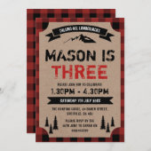 Lumberjack-Geburtstagsfeier Einladung (Vorne/Hinten)