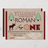 Lumberjack Geburtstagsfeier Einladungskarte Einladung (Vorne/Hinten)