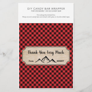 Lumberjack Geburtstagsparty 1.55oz Candy Bar Wrapp Flyer