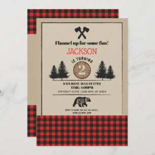 Lumberjack Geburtstagsparty jedes Alters Einladend Einladung